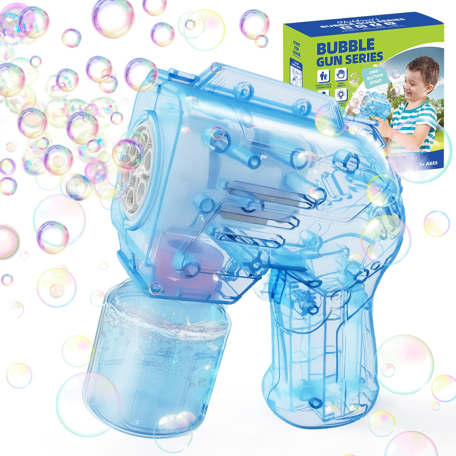 Pistola Bolle Sapone Mini Per Bambini - 5000 Bolle/minuto, Colori Gelatinosi - Foto 8