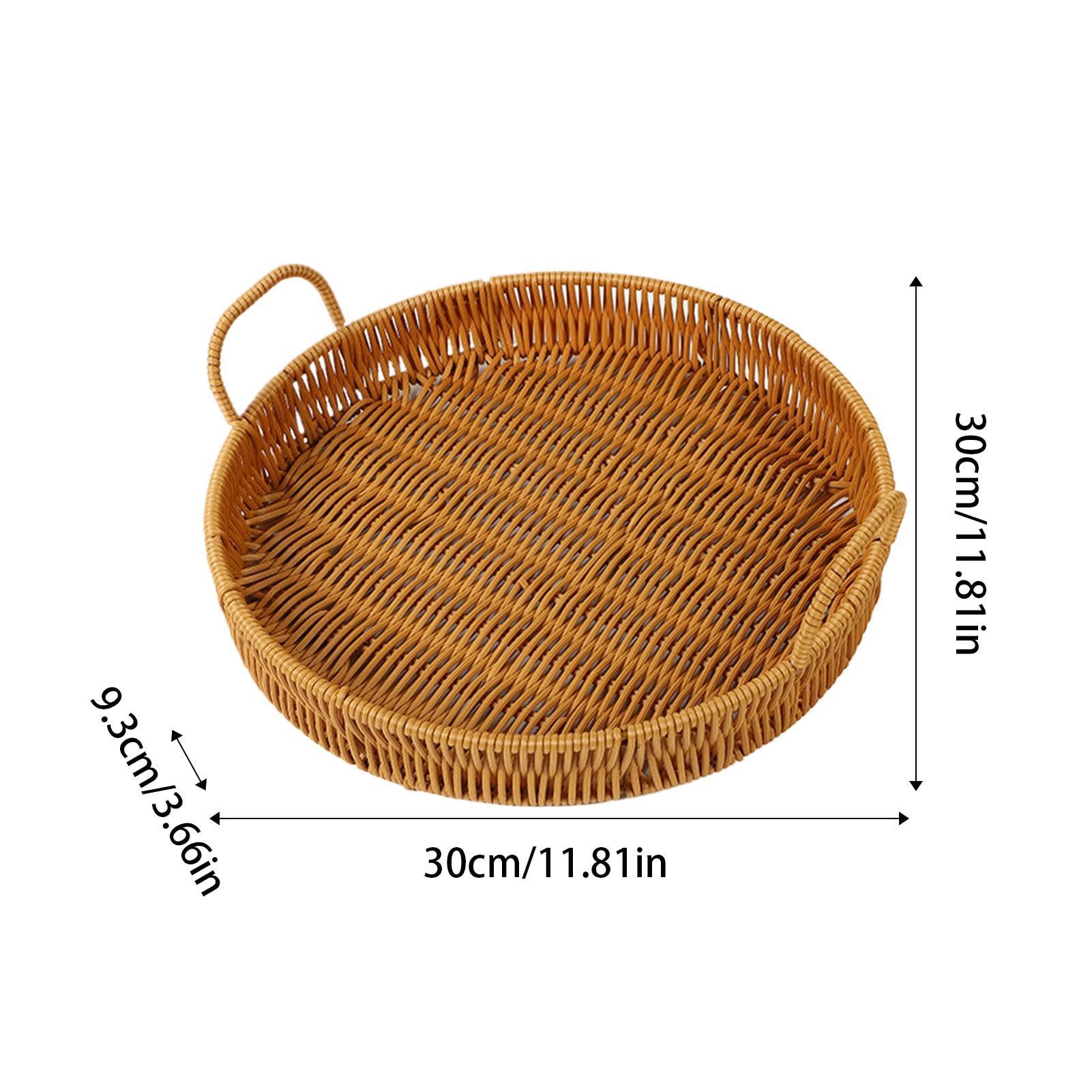 Cesti In Rattan Per Organizzare, Vassoio Organizzatore Leggero, Cesto Picnic In Rattan Artificiale, Leggero Snack Frutta Verdura Uova Bouquet Di Fiori Outdoor Spiaggia Picking Raccolta Cucina Soggiorn