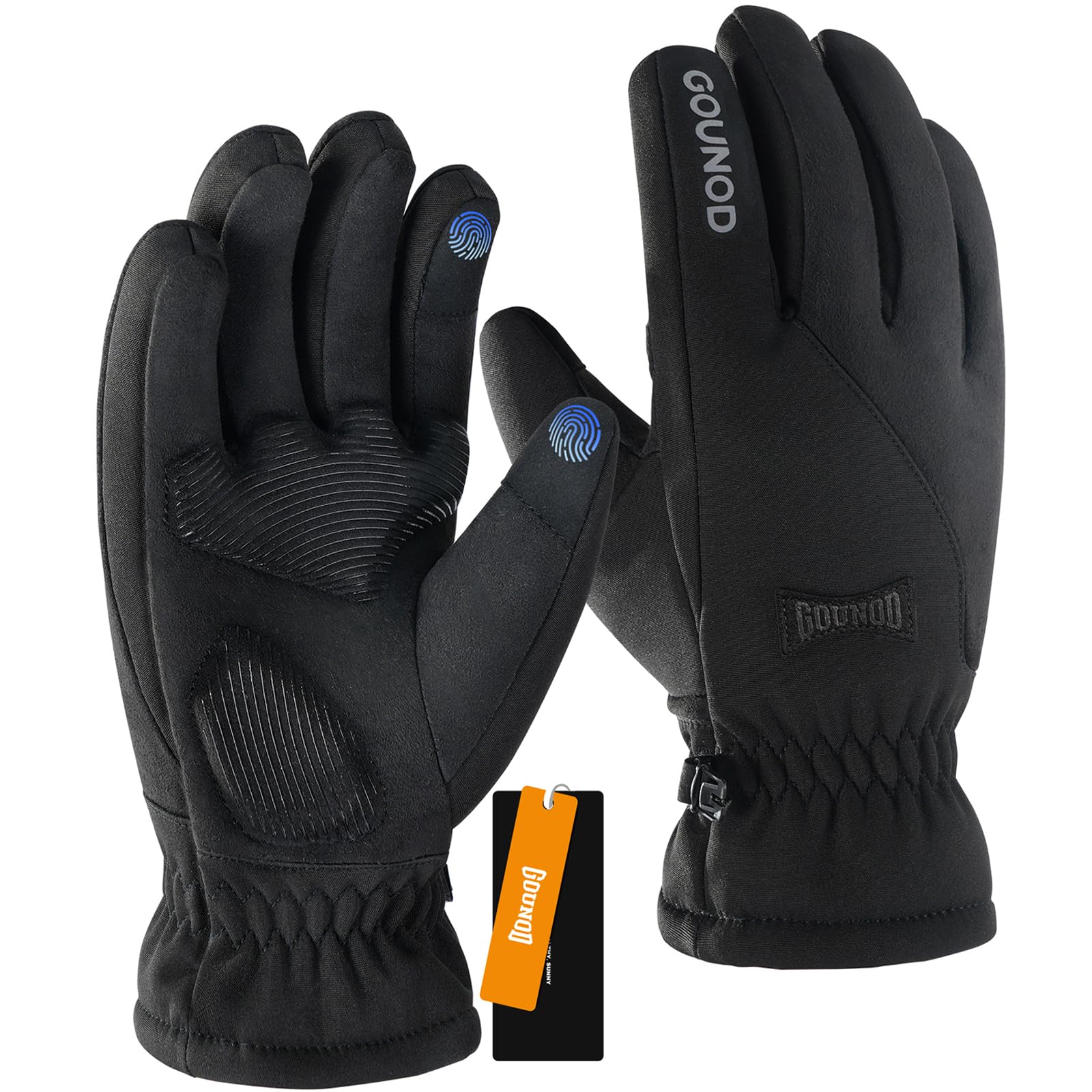 GOUNOD Winter Gloves for Women Men, Thermal Insulated Waterproof Windproof Cold Weather Gloves, Touch Screen Compatible, Non-Slip Grip for Running, Driving, Cycling, Hiking