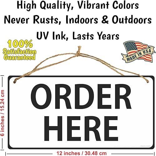 Miniatura 10 de ATX CUSTOM SIGNS - Pide aquí y recoge aquí, paquete de 2 letreros en blanco y negro