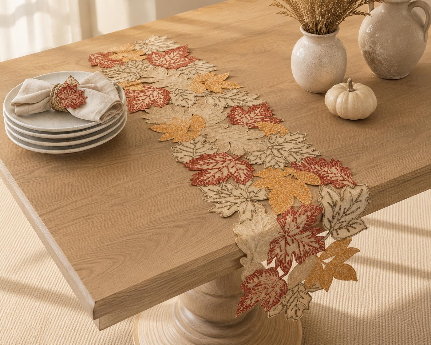 Xia Home Moda Camino de Mesa, Oro, 38 x 137 cm