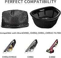 Vista 5 de kingsea Filtro de repuesto para polvo compatible con Shark UltraCyclone Pro/Pet Pro+ aspiradora de mano inalámbrica CH901, CH950, CH951, CH951C