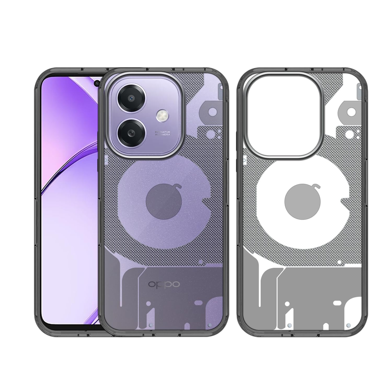 HELLO ZONE Back Cover Case for Oppo A3X 5G - Smoke Grey Transparent (B0DF2T86MW) Amazon Price History, Amazon Price Tracker