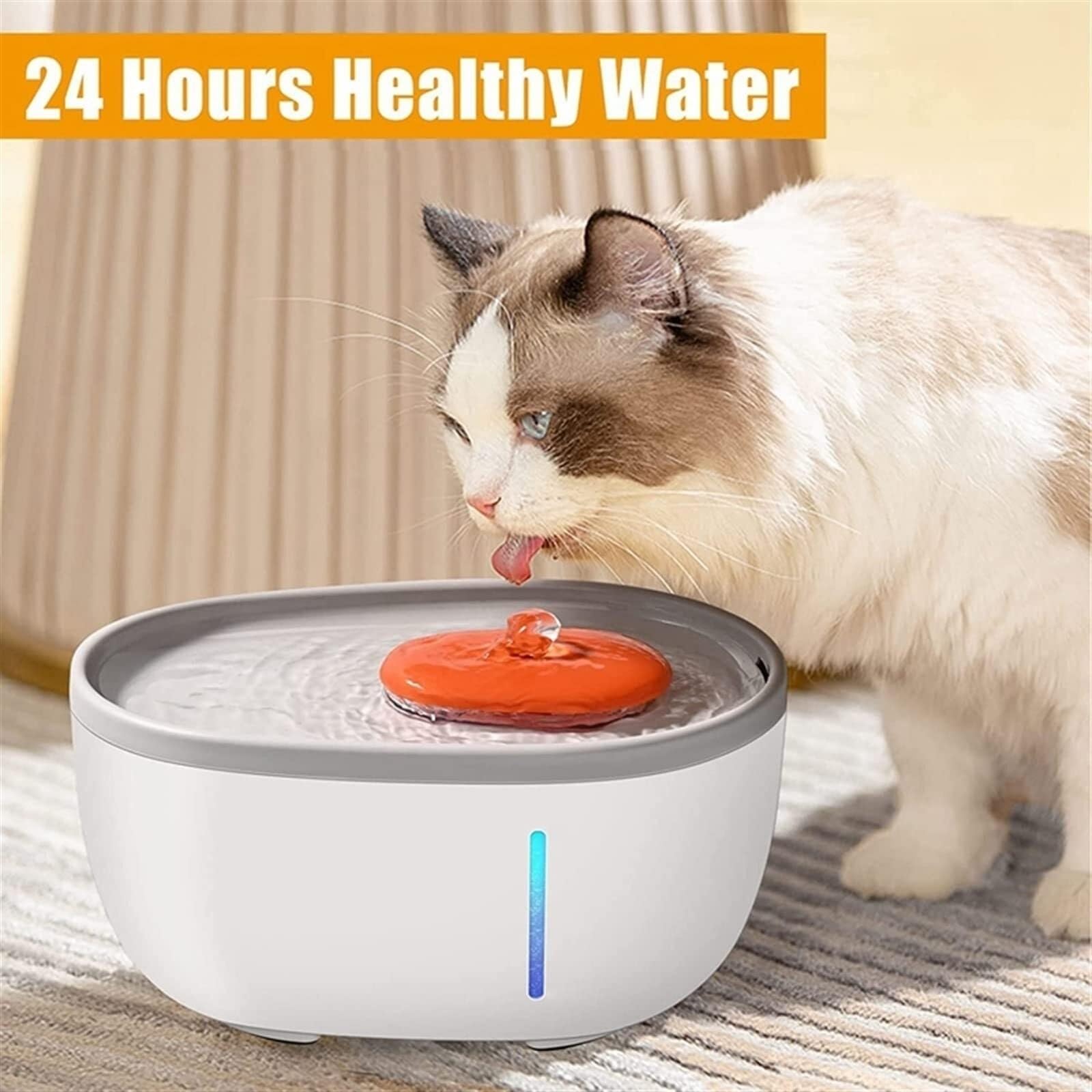2L Automatic Pet Water Fountain for Cats, LED Light, 4-Stage Filtration System, BPA- - image 3