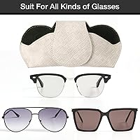 Vista 4 de KINIVA - Estuche de gafas de sol para visera de auto de cuero blanco con cierre magnético