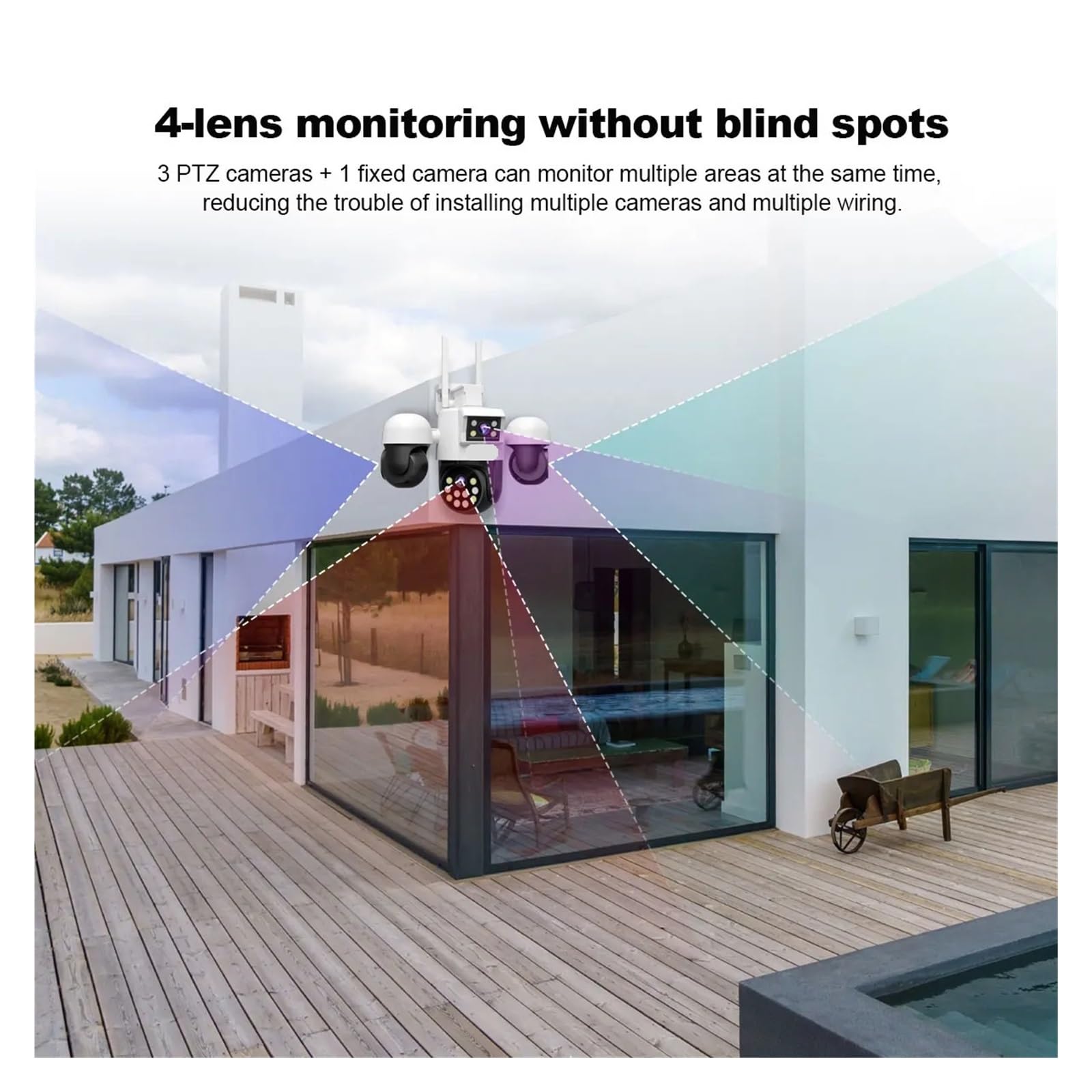 Caméra panoramique WiFi à Quatre objectifs 8MP