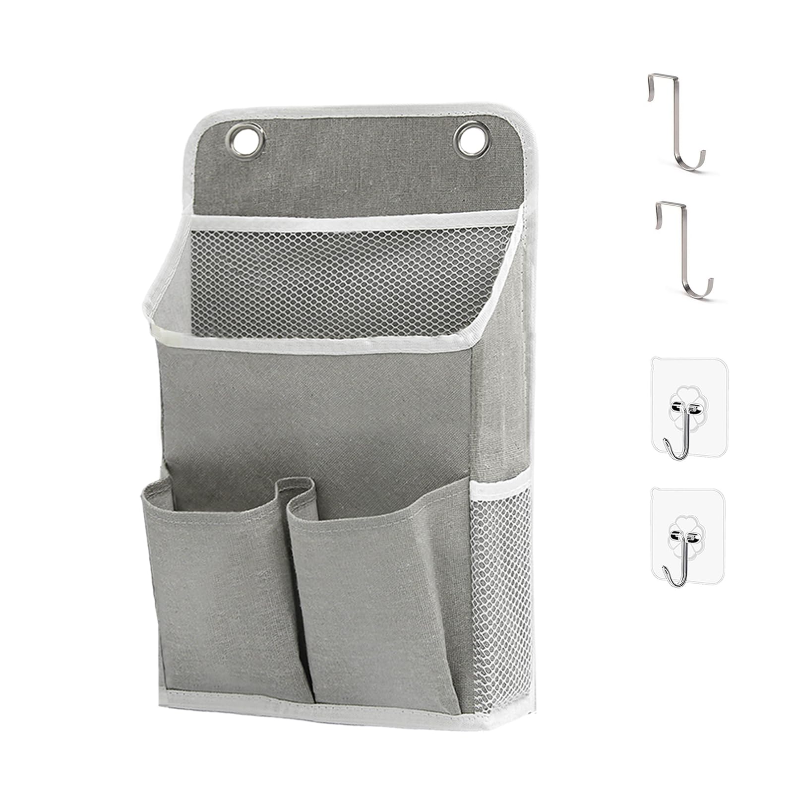 Someteth Hanging Basket for Organizing, Wall Organizer with Pockets and Over The Door Organizer，Can for Home, Closet, Office and Camper (1 Grey)