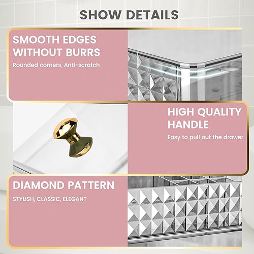 Miniatura 2 de Makeup Organizer For Vanity, Large Countertop Organizer with Stackable Drawers (1 drawer+White)