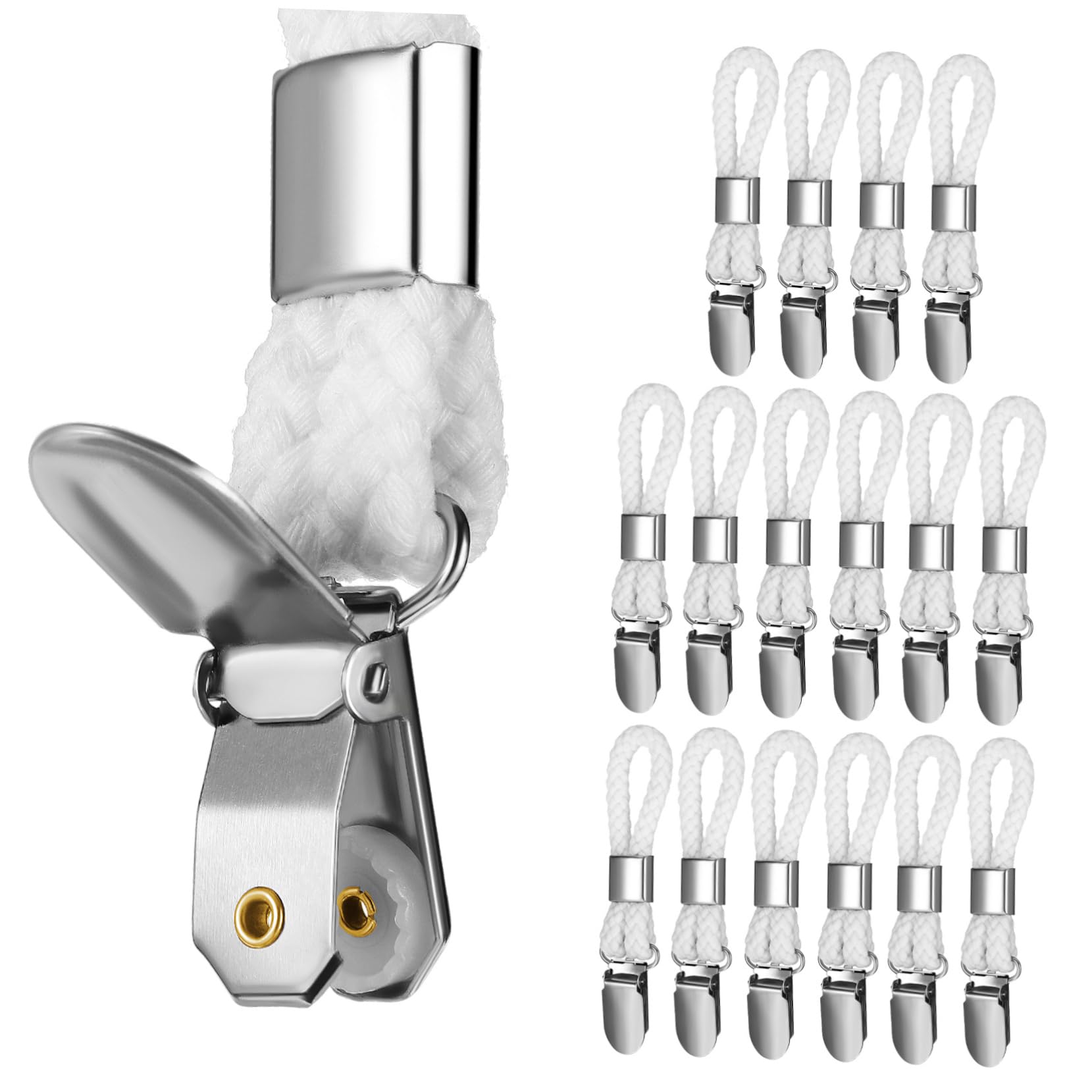 SOLUSTRE 16pcs Cotton Rope Towel Clips Stylish Hanging Clips for Kitchen Bathroom Clamp Hangers Decorative Towel Holder for Home Use