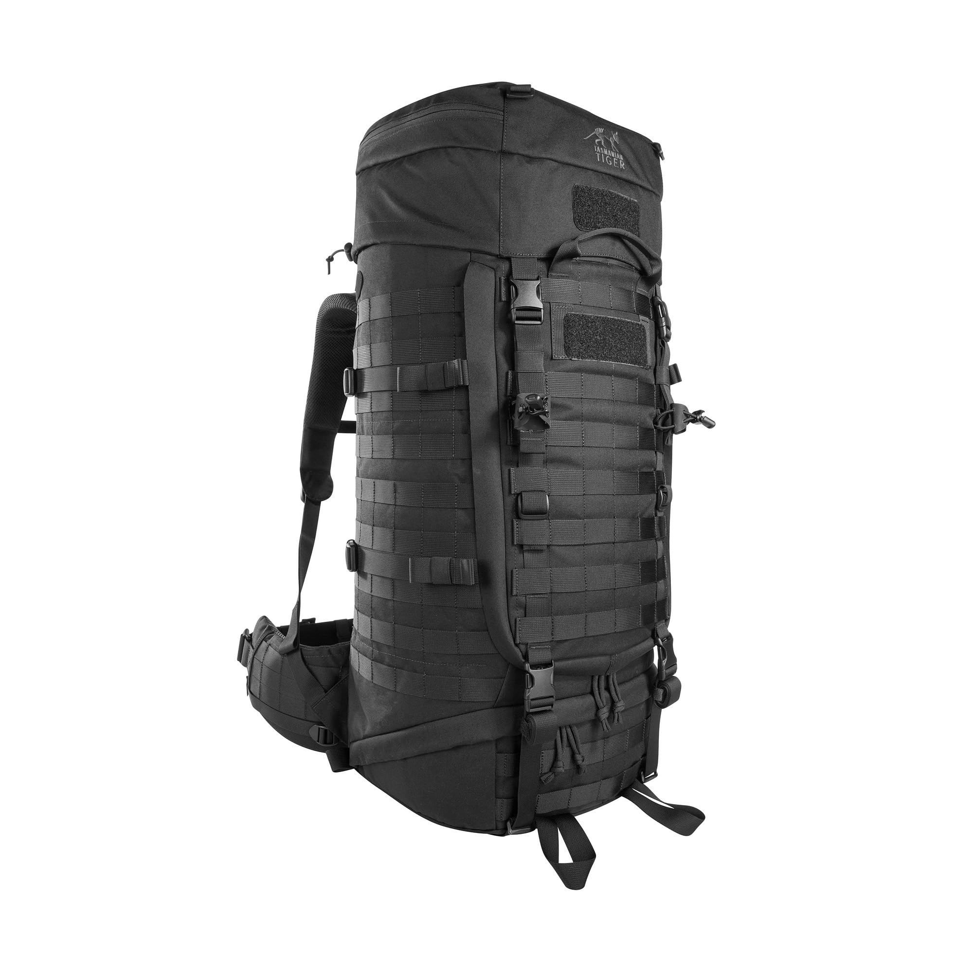 Tasmanian Tiger TT Base Pack 60 FO Modular erweiterbarer Einsatz-Rucksack 60L bis 75L Volumen mit großer Front-Öffnung; Ergonomischer Trekking-Rucksack mit Molle-System