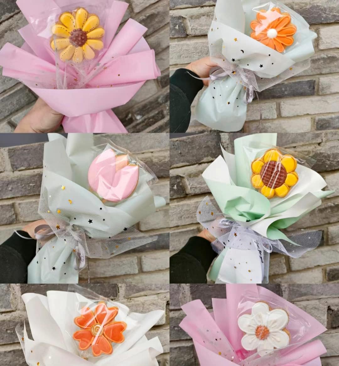 Spring Summer Flowers Cookie Cutters - Rose, Sunflower, Tulip, Daisy Flower, Butterfly, Stainless Steel Holiday Cookie Cutter Shapes for Baking Gift