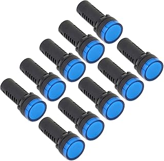 (10) YC-22B-1 YuCo CE Listed 22MM Compact Panel Mount Indicator Pilot Light LED White 24V AC/DC