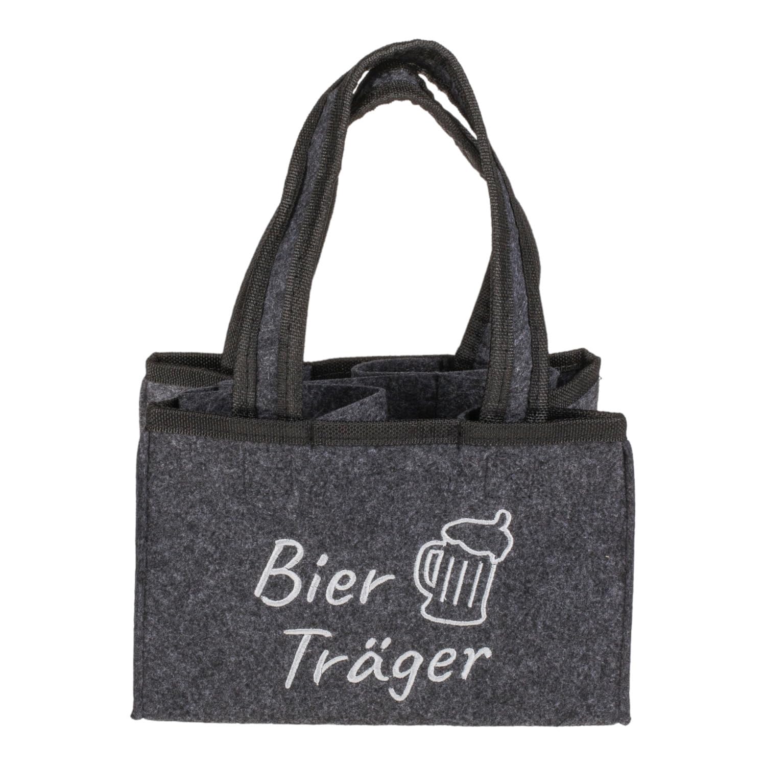 Out of the Blue Beer Carrier Bottle Carrier for 6 Bottles, Gray, Bottle Bag