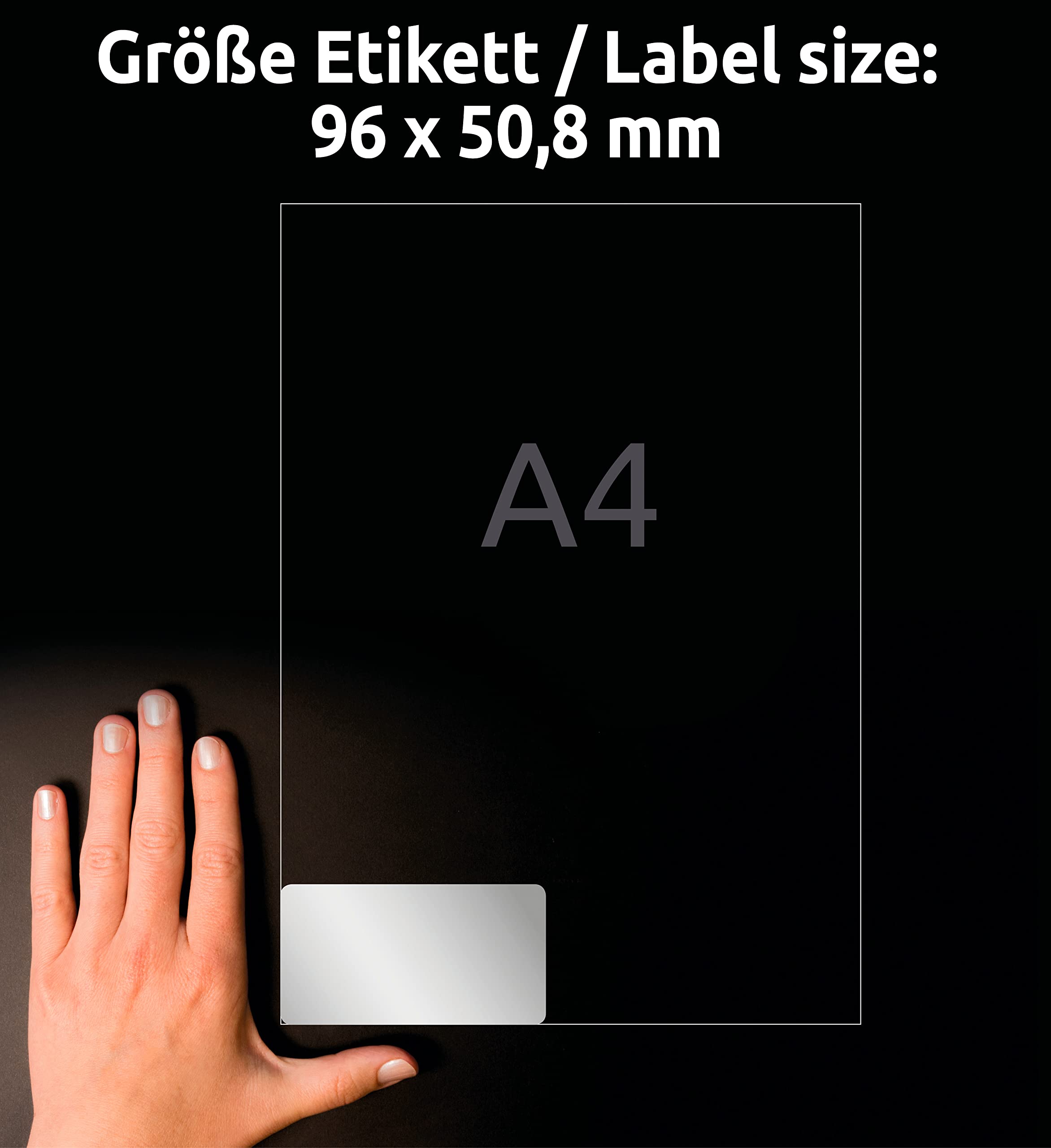 Avery Zweckform, L6012-20, Etichette ultra resistenti in poliestere per prodotti e dispositivi, 20 fogli, 96 x 50,8 mm