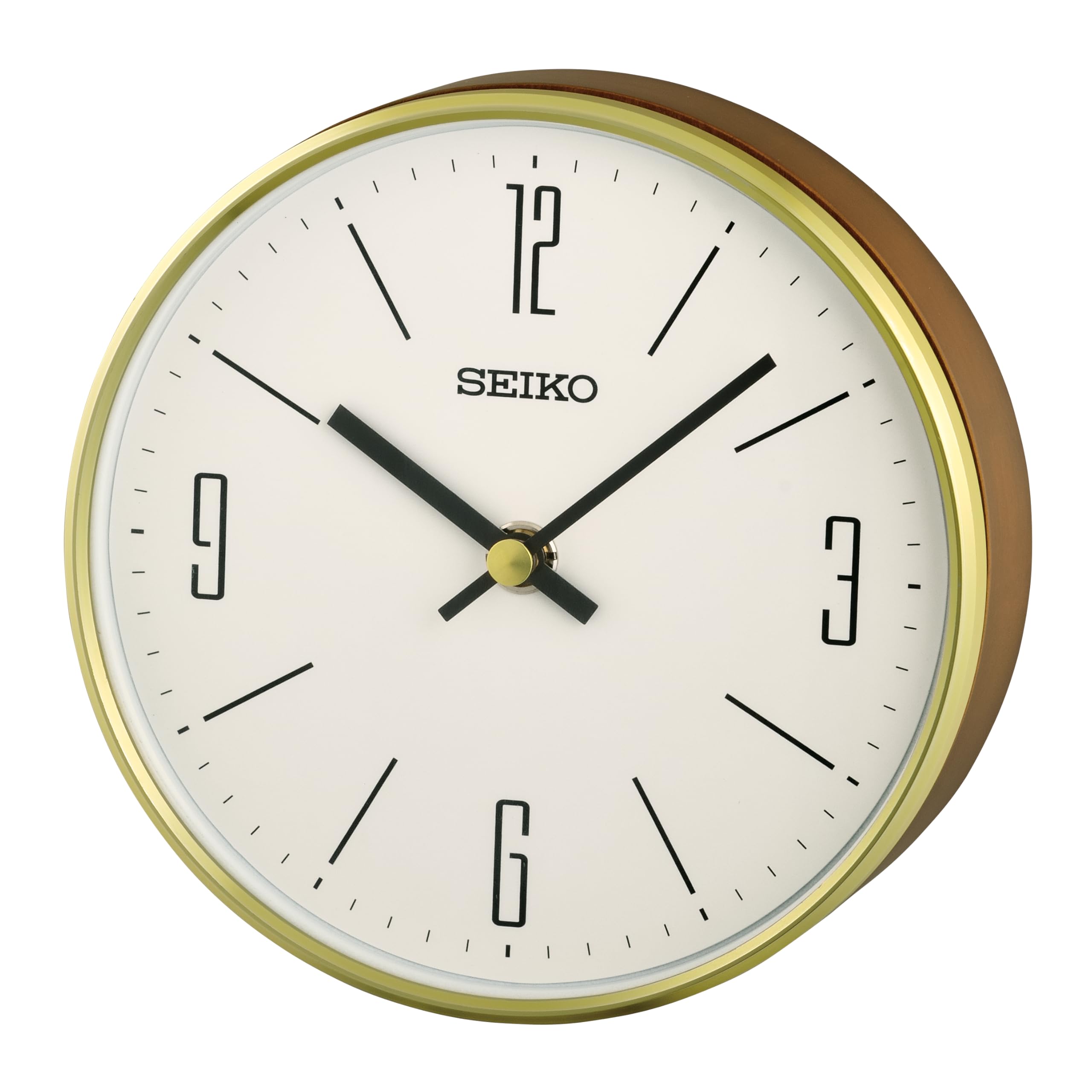 Amazon.com: SEIKO QXG158GLH Round Wood Case Desk/Table Clock, Gold