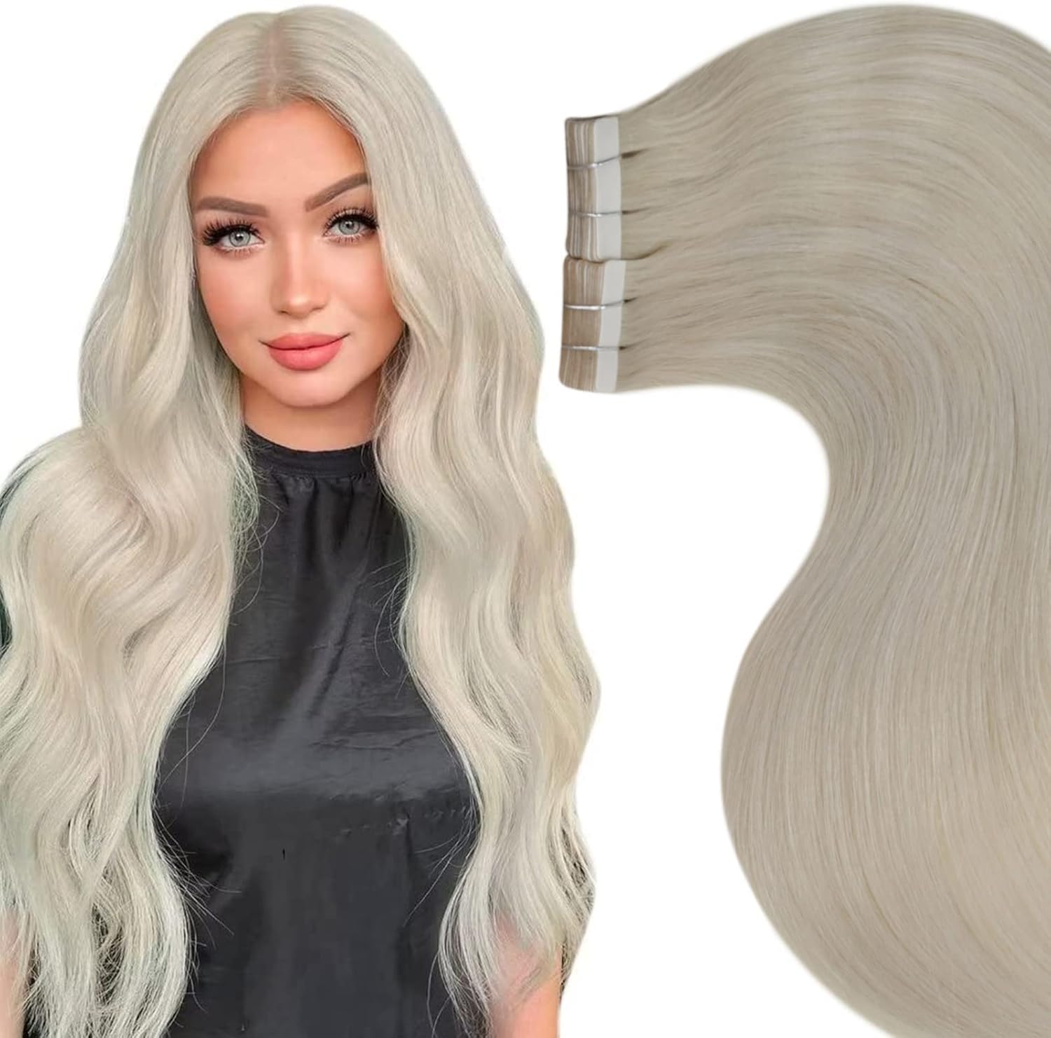 Tape Hair Extensions Real Human Hair Blonde Hair Extensions 16inch Tape