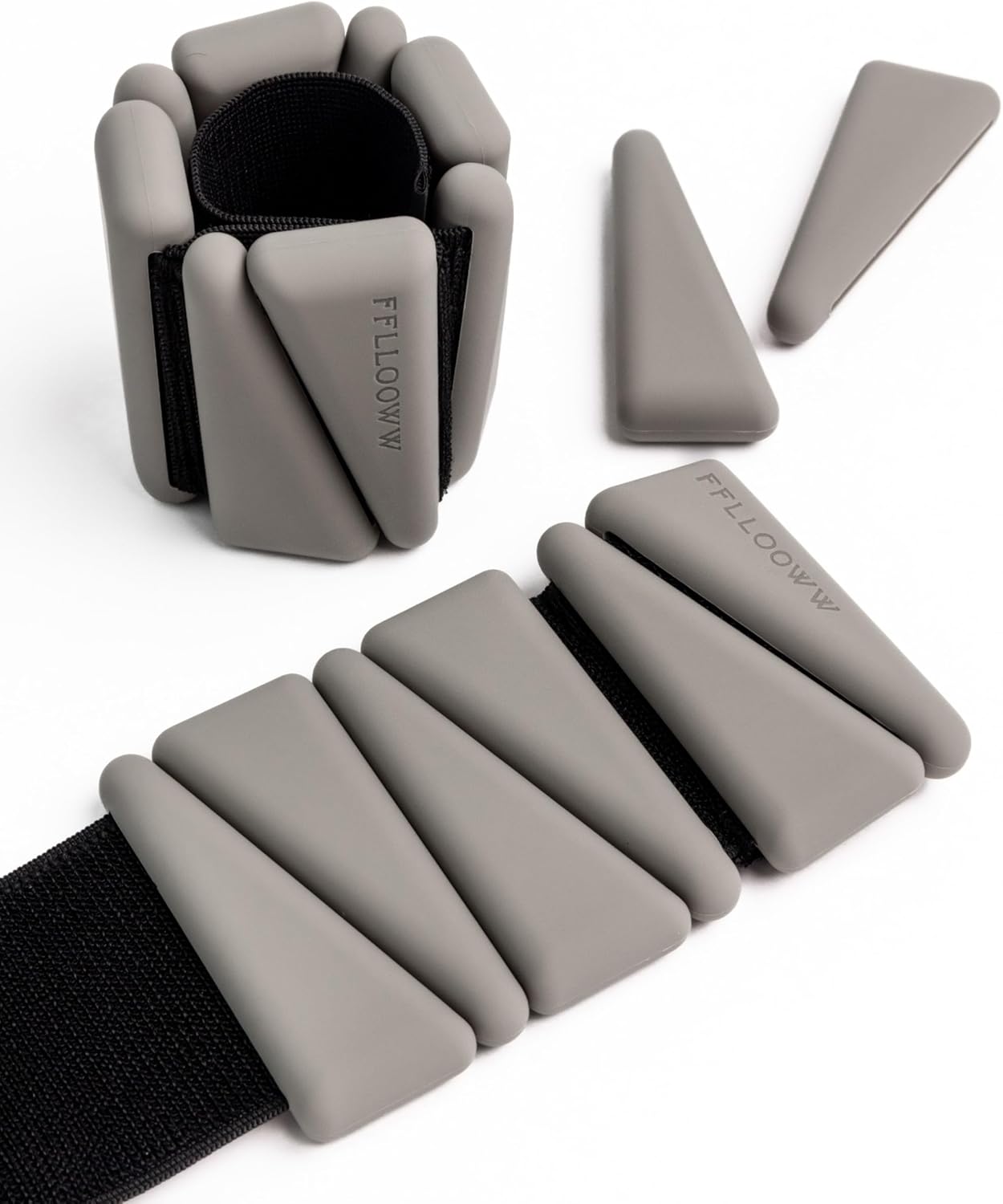 FFLLOOWW Adjustable Ankle & Wrist Weights Set, 2 lbs Each (4 lbs Total), Soft Comfortable Weights for Walking, Pilates, Barre & Home Workouts with Secure Fit for Women & Men