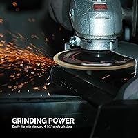 Vista 5 de NEIKO 11106A Paquete de 10 Discos de Aleta de Óxido de Aluminio 4-1/2 para Amoladora Angular, Rueda de Aleta de Grano 40, Rueda de Rectificado Plana