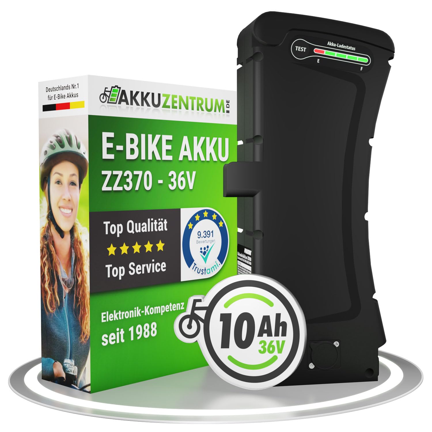 E-Bike Akku SideClick 36V 10,4Ah – kompatibel mit Prophete, Zündapp, Kreidler (SideClick)