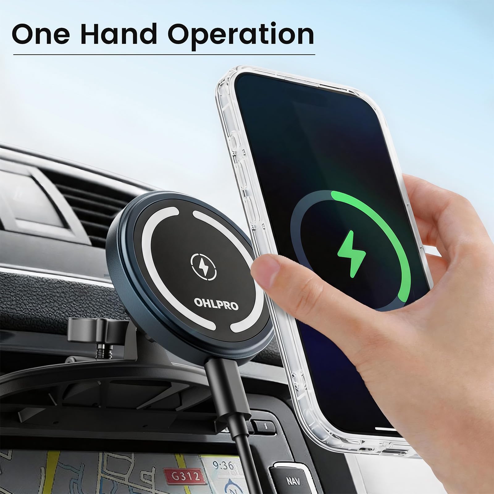 Amazon.co.jp: OHLPRO スマホホルダー 車 ワイヤレス充電器 mag-safe