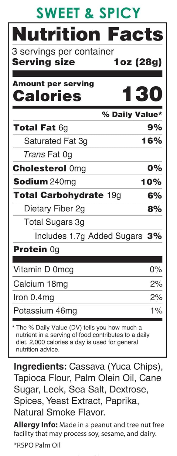 Cassava Chips – Sweet & Spicy (6 Pack of 3 Ounce Individual Bags) - Gluten Free, Non-GMO, Vegan, Zero Trans Fats – Wai Lana