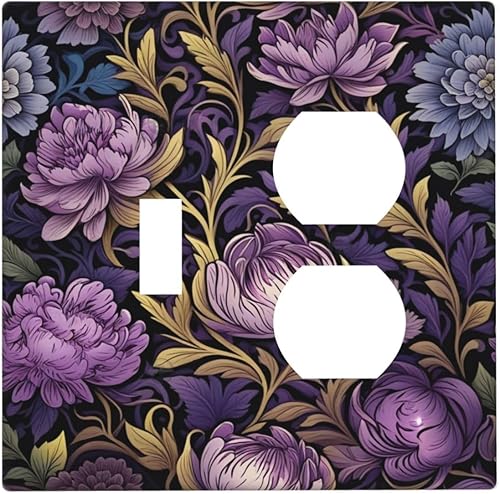 Miniatura 79 de Cubiertas Decorativas para Tomacorrientes Boho Floral Beige Flor y Hoja Botánico 1 Gang Interruptor de Luz Dúplex Placa Cubierta Placas de Boho