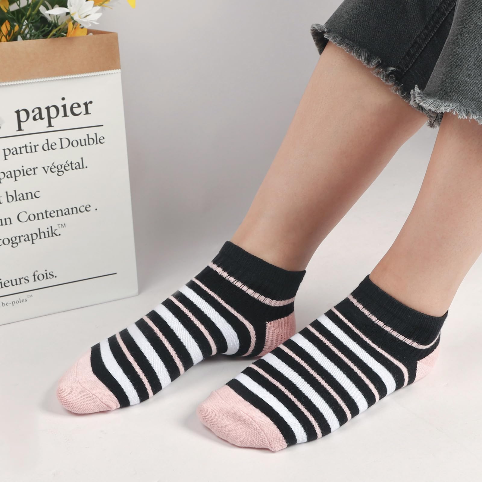 Calzini da ginnastica da donna 35-38 39-42, 10 paia di calzini corti da ragazza, calzini da ginnastica multicolori, calzini da donna colorati con strisce a pois