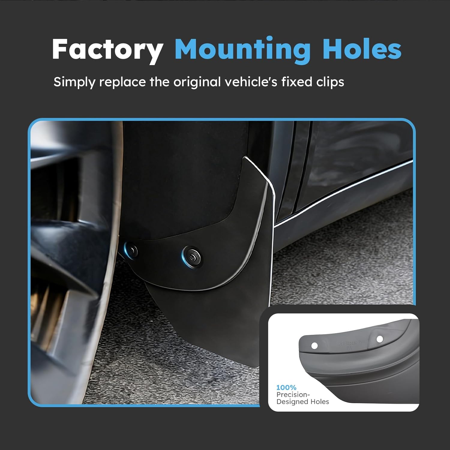 Mud Flaps Splash Guards No Drilling No Tape Compatible with Tesla Model Y Juniper 2026 2025, All Weather Mudguards Tire Protector Mudflaps for Model Y Juniper Exterior Accessories (Set of 4)