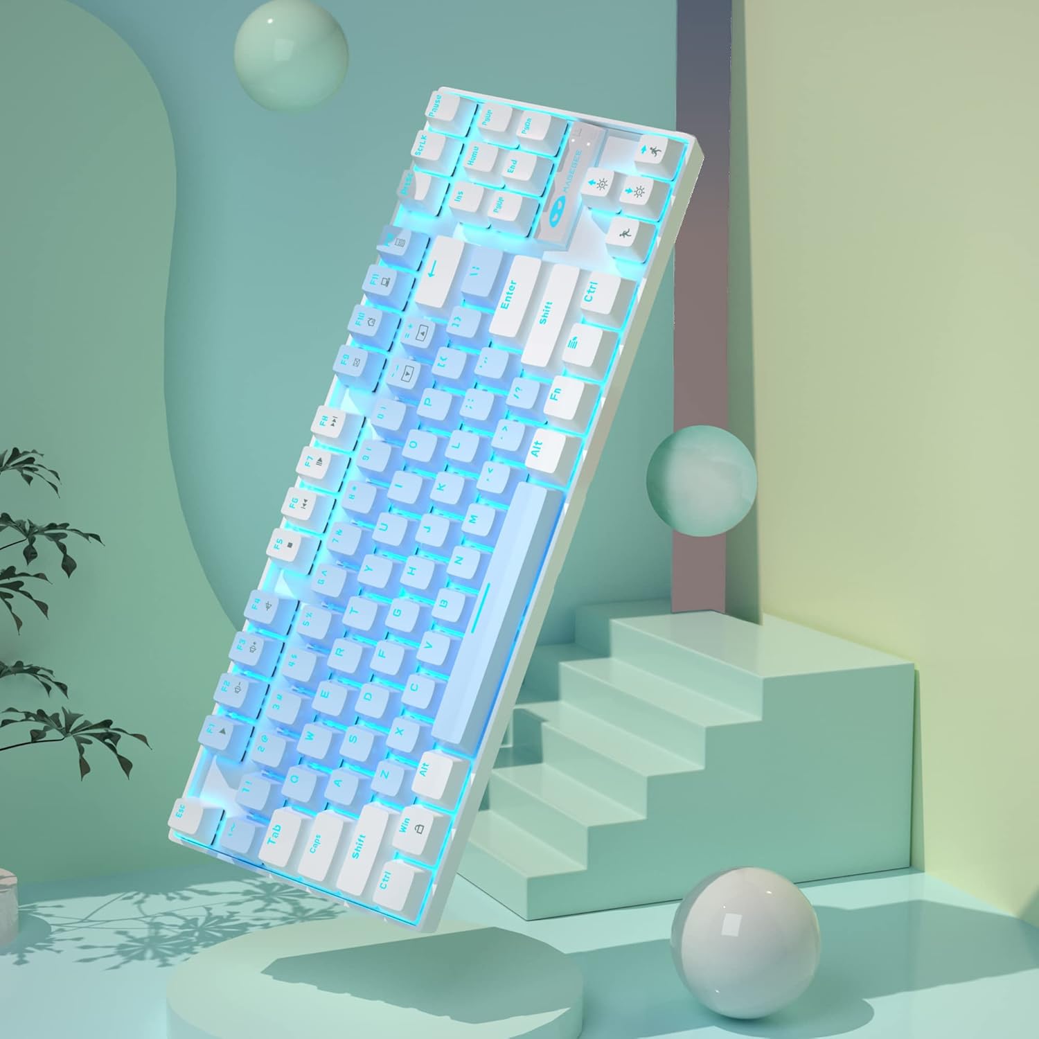 MageGee 75 Mechanical Gaming Keyboard with Blue Switch, LED Blue