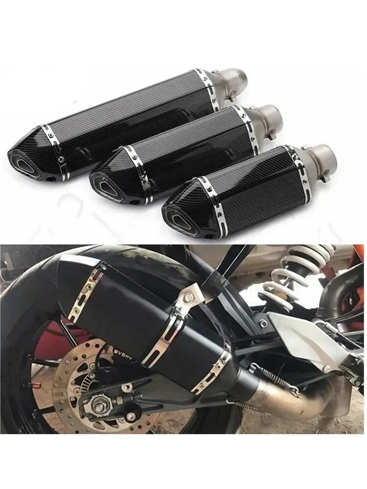 Tubo di scarico moto Silenziatore di scarico moto Escape Moto Tube da 51 mm(Type F)