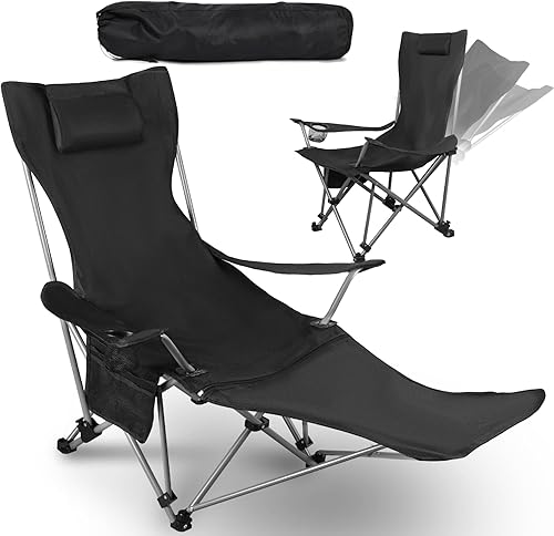 Miniatura 3 de Sillas de camping plegables para adultos, sillas de césped ligeras y portátiles, silla de playa ajustable de 90 a 165, sillas plegables para