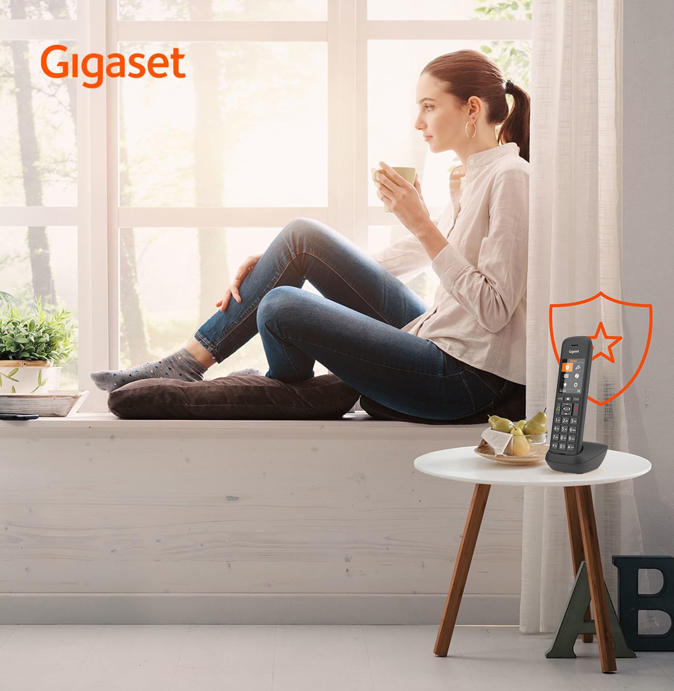 Gigaset C575HX - DECT-Mobilteil mit Ladeschale - Fritzbox-kompatibel - Schnurloses Telefon für Router und DECT-Basis - großes TFT Farbdisplay, schwarz [Deutsche Version] [Ohne Basis]