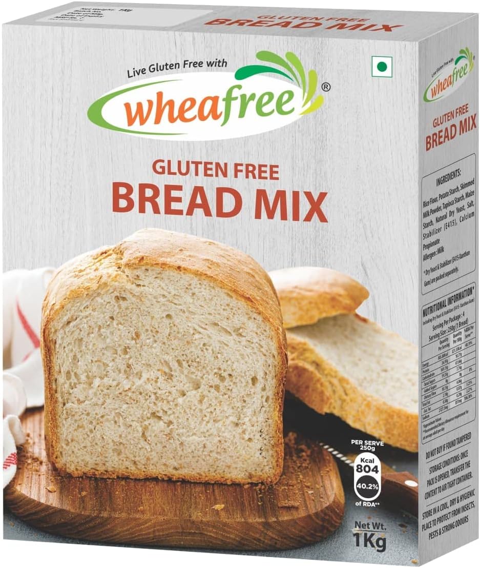 Gluten Free Bread Mix 1 kg | Neutral Flavour| Quick and Easy to Bake | Sweet and Savoury Preparations | 100% Natural, Vegetarian and Gluten Free