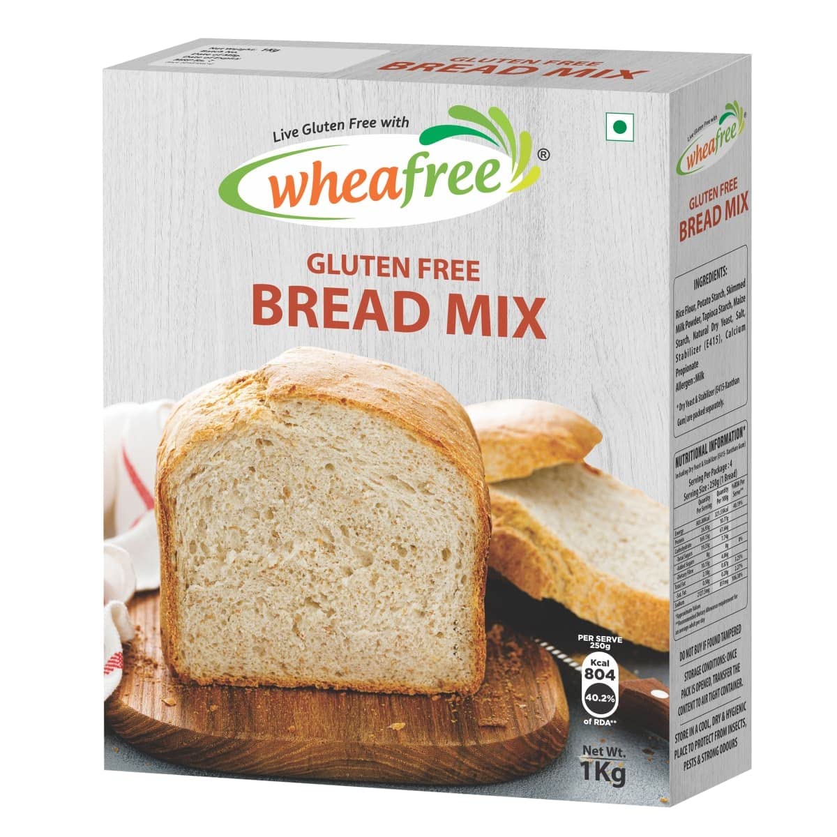 Wheafree Gluten Free Bread Mix 1 kg | Neutral Flavour| Quick and Easy to Bake | Sweet and Savoury Preparations | 100% Natural, Vegetarian and Gluten Free