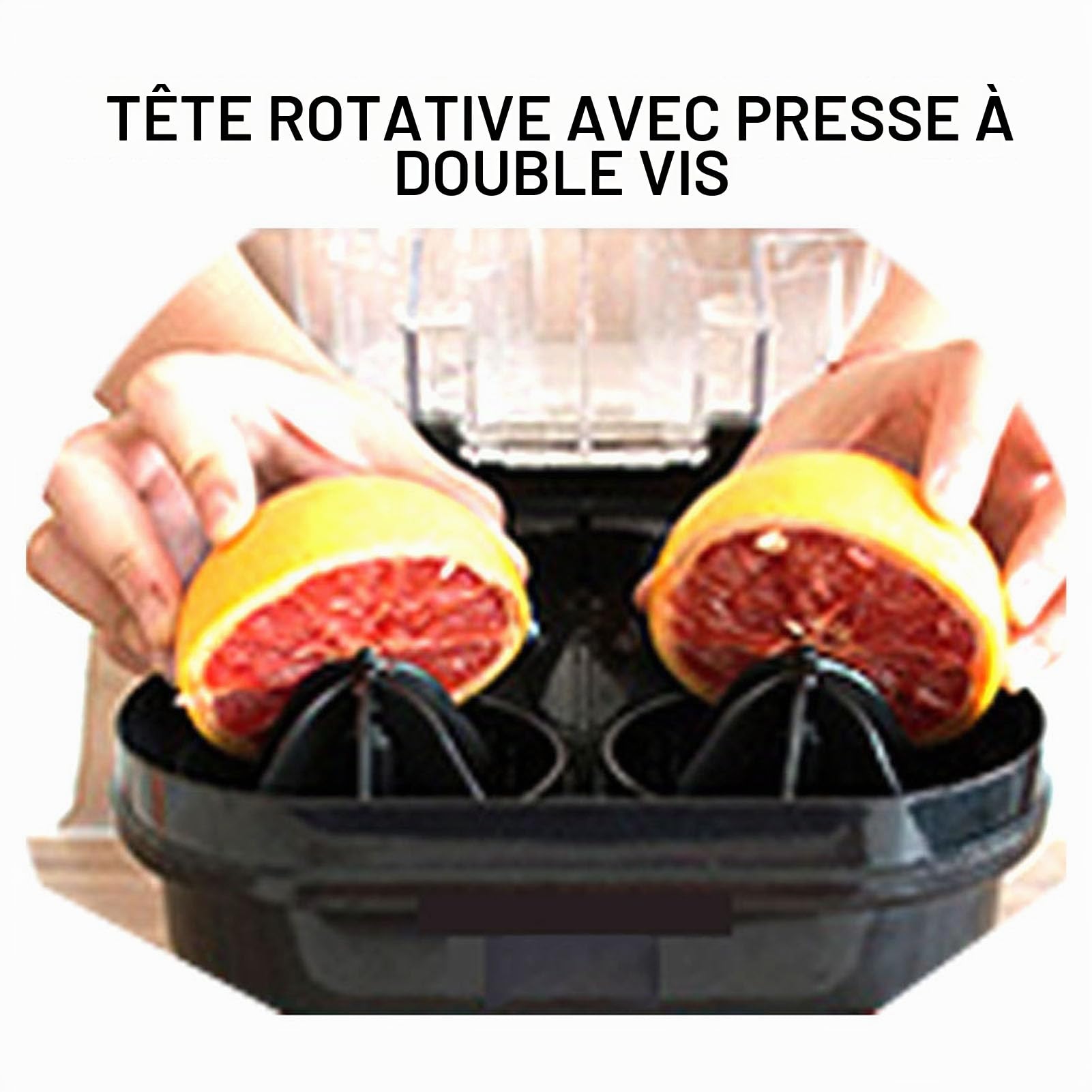 Presse-agrumes électrique, Presse-citron Orange, Système de Séparation Automatique à Double efficacité, Vitesse 18 000 Tr/min, Pressez 6 Oranges en 60 Secondes