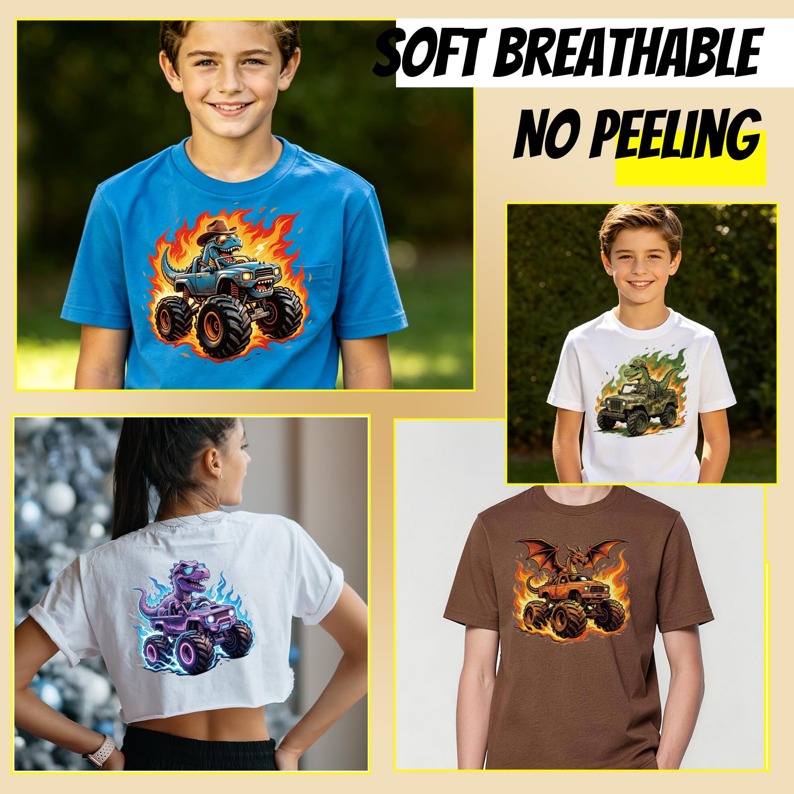 Superdente 12 piezas transferencia textil termoadhesiva parche termoadhesivo DTF listo para prensar 25×25cm gran pegatina termoadhesiva para ropa personalizada Sudaderas capucha camisetas y bolsas de