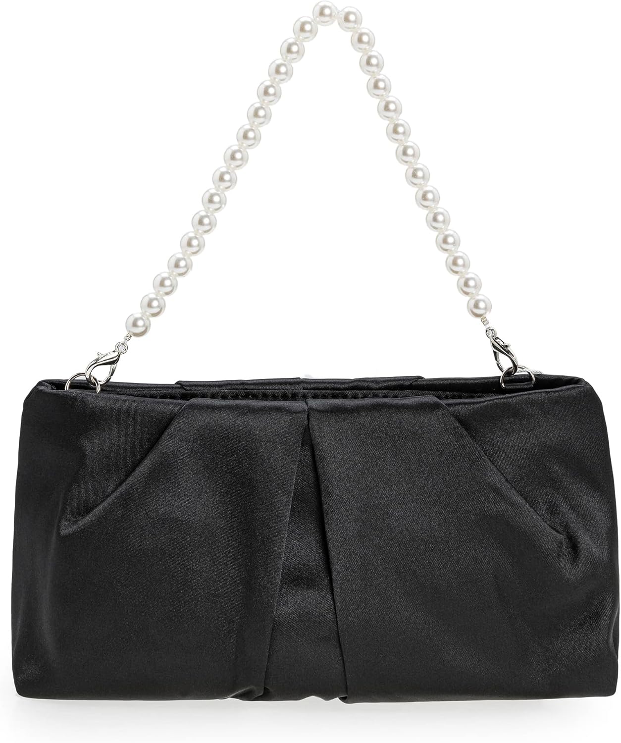 CHARMING TAILOR Evening Bag Women Wedding Party Handbag Small Dressy Formal Purse Pleated Satin Clutch - Image 4