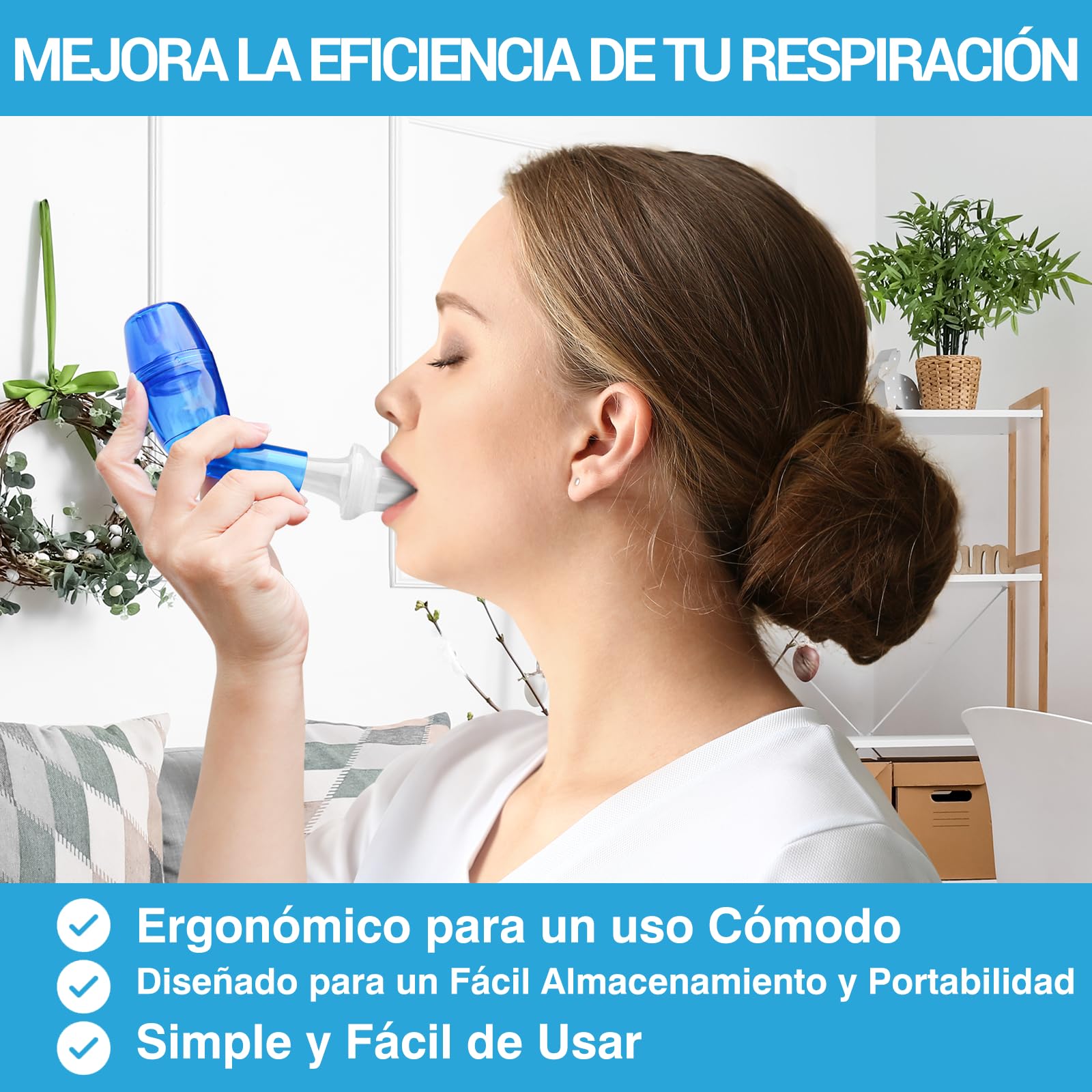 Tilcare Dispositivo de Eliminación de Moco y Expansor de Pulmón Respiratorio - Ayuda de Terapia de Ejercicio y Limpieza - Gran Tratamiento para EPOC, Asma, Fibrosis Quística o Fumadores