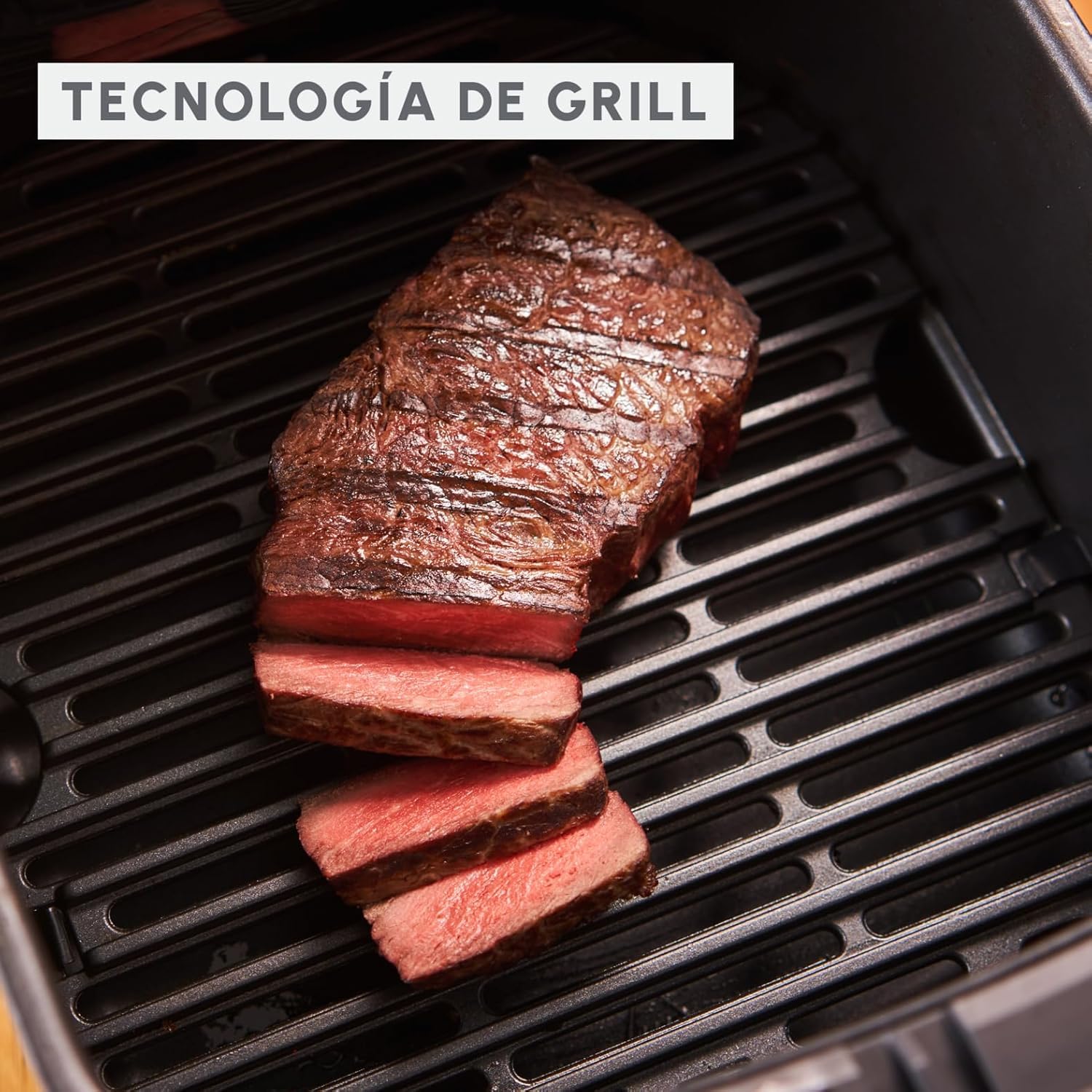 Moulinex Easy Fry & Grill Vision 4.2 L – Freidora de aire y grill con ventana, ahorro energético 70%, cocina rápida, 10 funciones, tecnología extra crisp, color negro, EZ5068