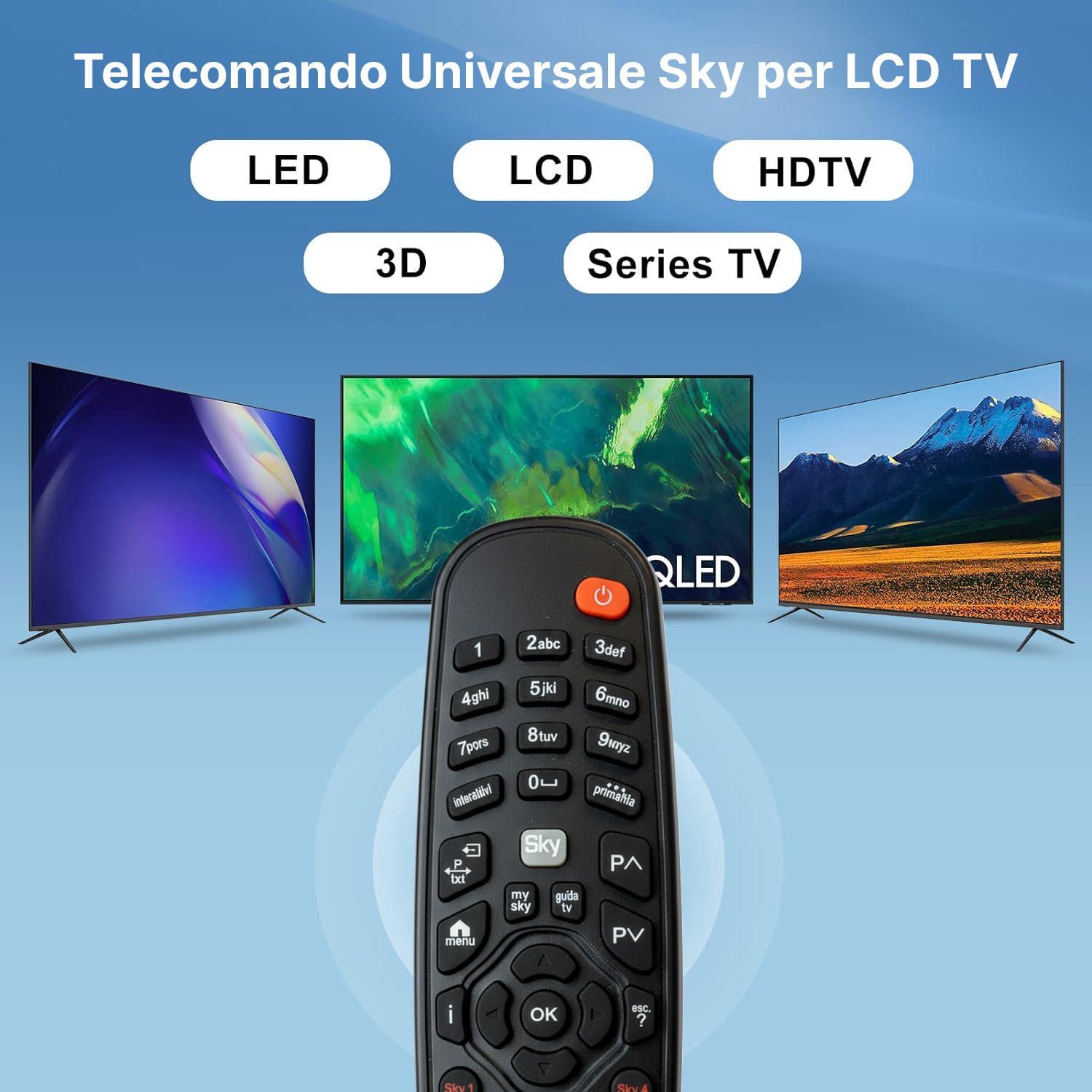 Sostituzione telecomando Smart TV, telecomando universale 10m/33ft per TV OKI 16/19/22/24/26/32 pollici, telecomando TV per V16A- PHD V22B PHD LUV26A-PHD