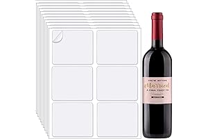 60 Count Printable Blank Wine Bottle Stickers for DIY Supplies, 6 Pieces/Sheet, 10 Sheets