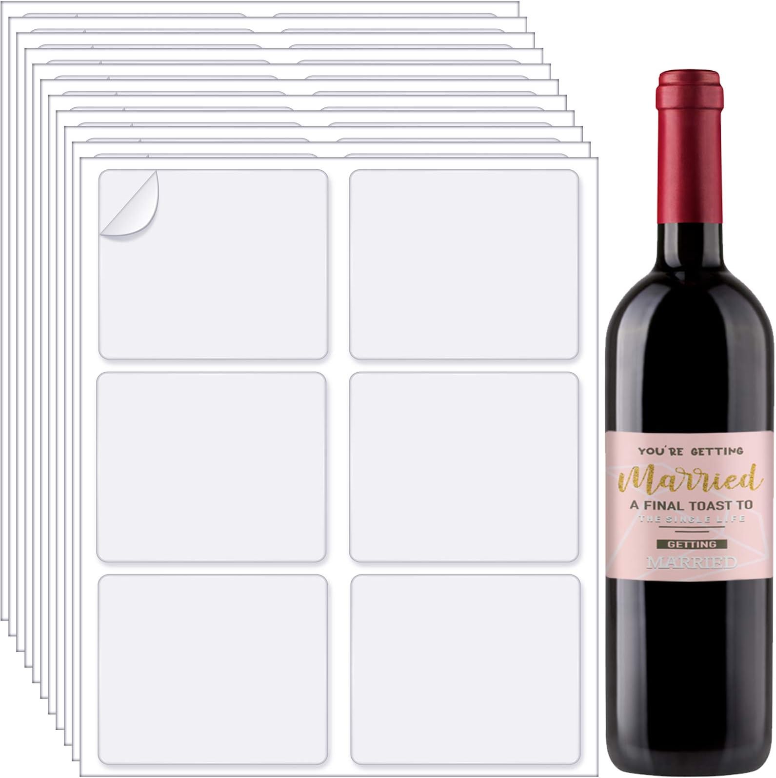 Amazon.com : Zonon 4 x 3-1/3 Inch Blank Wine Label Matte White Sticker ...