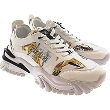 VERSACE JEANS COUTURE Mens Chunky Baroque Panel White Gold Sneakers-EU41