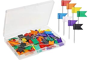 Assorted 8 Colors Map Flag Push Pins for Marking Travel Bulletin Cork Board