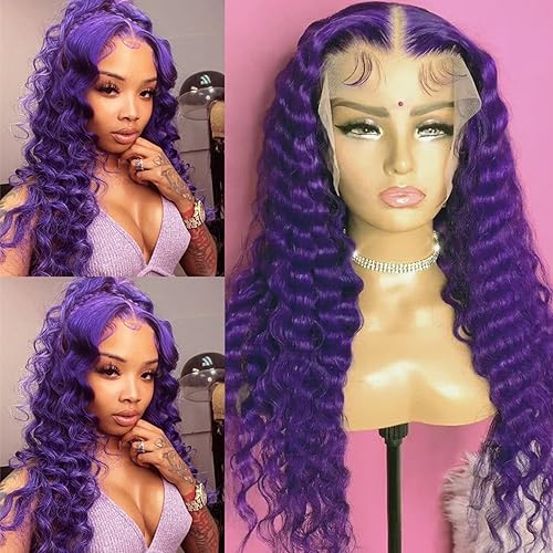 Miniatura 16 de Lezaxiu - Peluca de encaje frontal de pelo sintético largo y lacio, para mujeres negras, fibra de pelo resistente al calor, sin pegamento, densidad