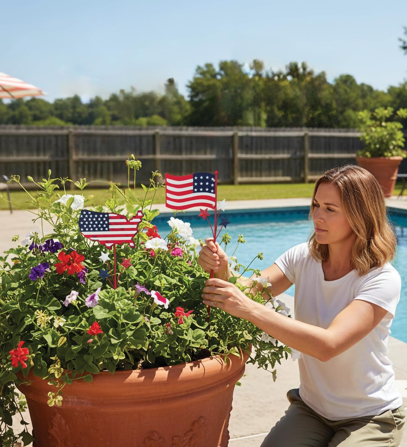 Regal Art & Gift Americana Garden Stake Set of 2, Patriotic Metal Yard Art image 4