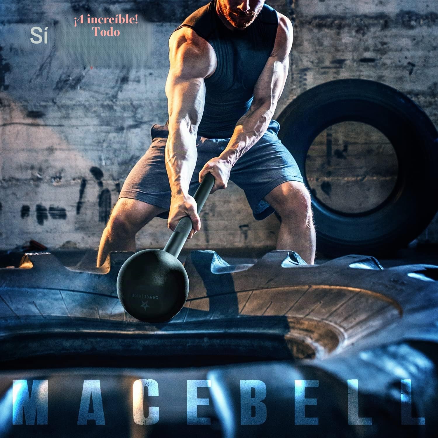 Yes4All Mace Bell de Acero para Entrenamiento de Fuerza, Entrenamiento de Hombros, empuñaduras y antebrazos