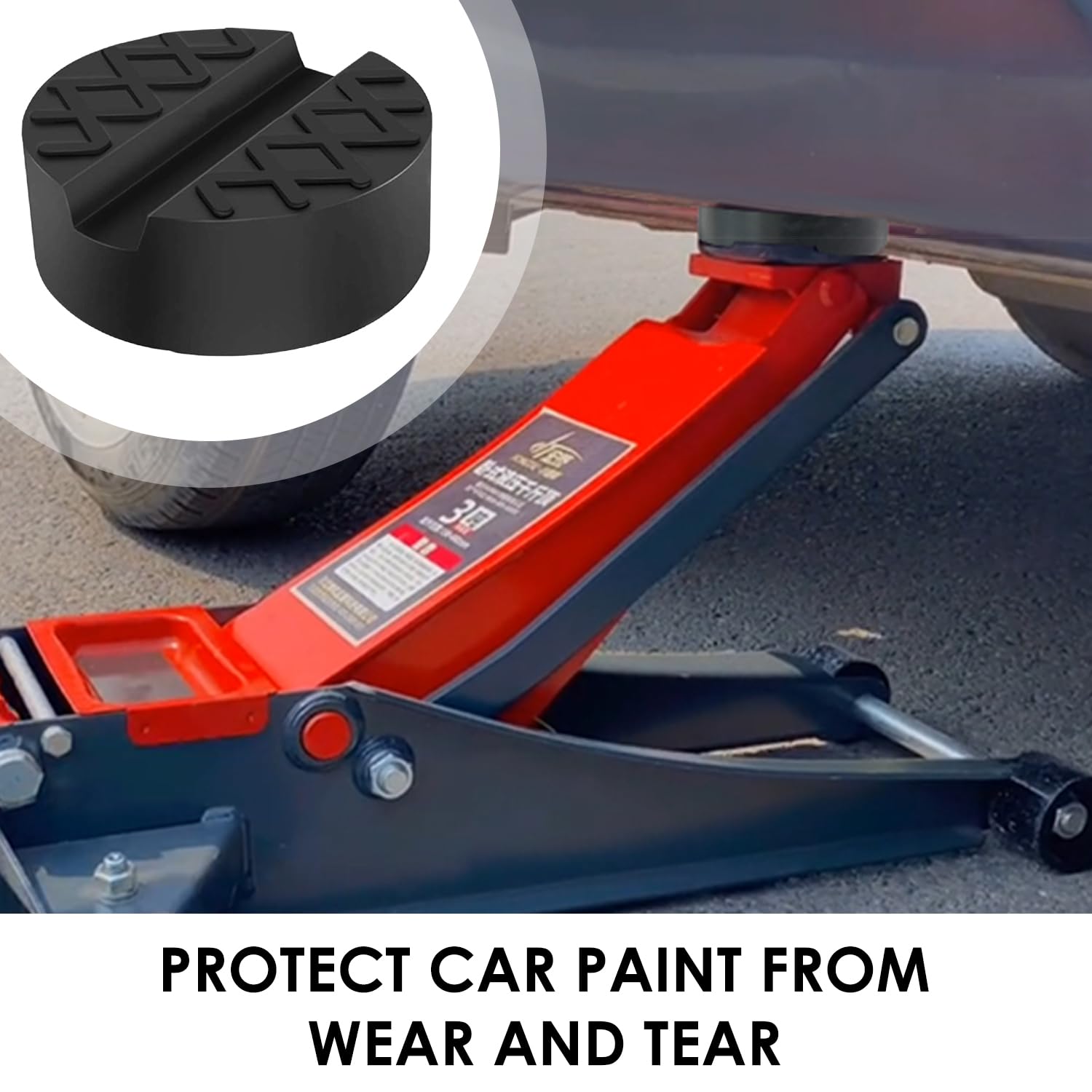 Curby Pad - Paraurti In Gomma Per Cric Auto, Protezione Paraurti Per Auto E SUV, Diam. 65/38 Mm