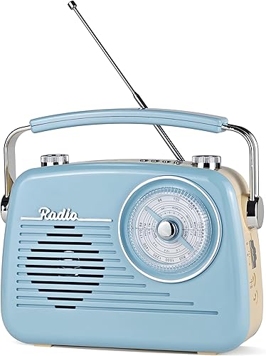 Radio AM FM de onda corta, receptor retro, altavoz Bluetooth, gran recepción, compatible con tarjeta TFreproducción USB, esfera grande, enchufe en