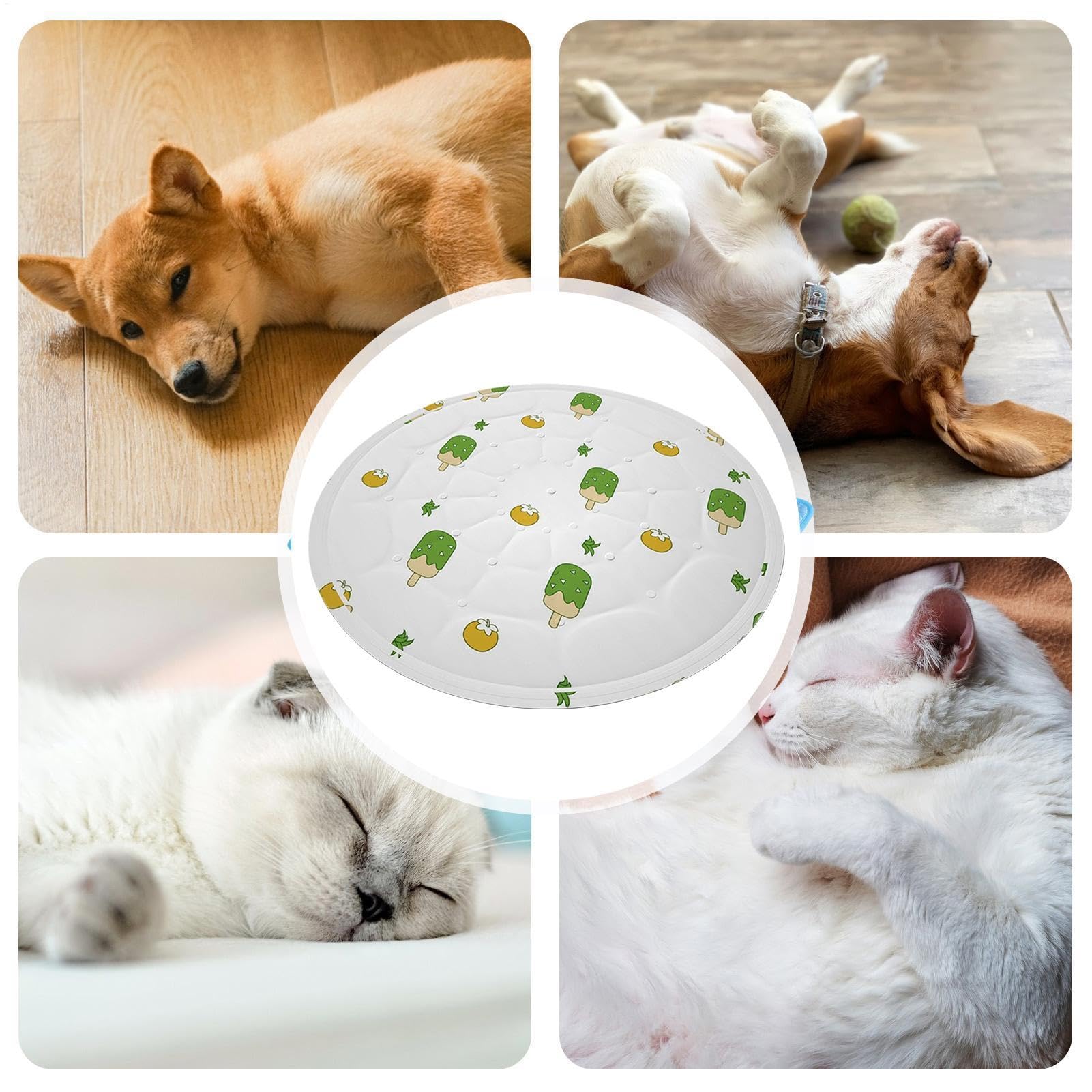 Generisch Kühlmatte für Hunde 50 cm Durchmesser, Rund, Tragbar, Wasserdicht